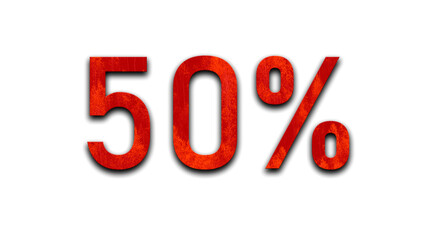 50 Big red percent promotional sign