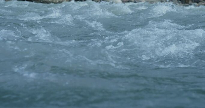  Water Highspeed Slow motion. Mountain river close up video. Slow Motion 240 FPS . Record video 10bit ProRes 422