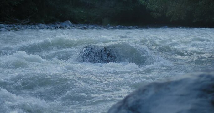  Water Highspeed Slow motion. Mountain river close up video. Slow Motion 240 FPS . Record video 10bit ProRes 422