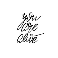 Vector hand drawn lettering isolated. Template for card, poster, banner, print for t-shirt, pin, badge, patch.