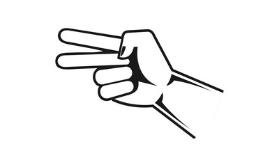 Two finger illustration vector design