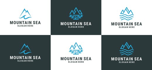 Abstract logo set of mountain logo