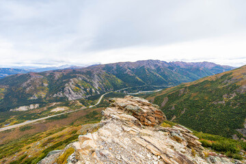 Fototapeta na wymiar Scenic view of McKinley Park from Bison Gulch trail in Alaska