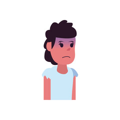 Girl cartoon with fever flat style icon vector design