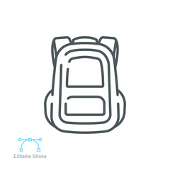 Bag backpack school line icon. editable stroke vector illustration eps 10