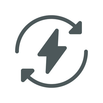 Energy Backup Power Glyph Icon. Vector Illustration Eps 10