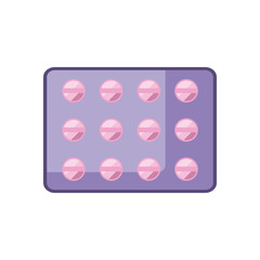 Pills tablet flat style icon vector design