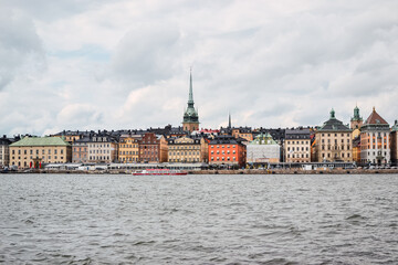 Fototapeta premium Cloudy city view of Stockholm