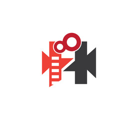 H Alphabet Film industry Logo Design Concept