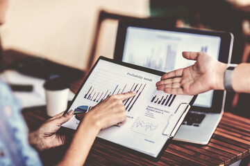 close up. business colleagues discussing financial data .