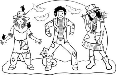 Kids in Halloween Costumes