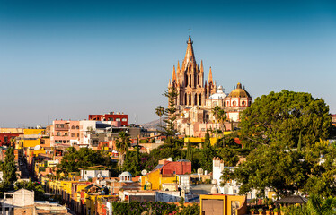 A morning shot of the church at San Miguel de Allende in Mexico