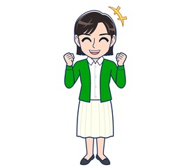 Beautiful woman in a green cardigan