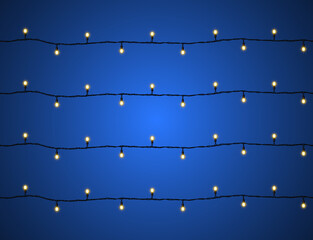 LED Christmas lights. Decorative element for decorating joyful holidays Merry Christmas and Happy New Year