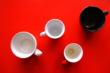 Empty cup of red background