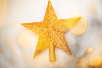 Christmas toy decoration object over white background.