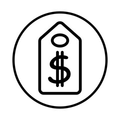 Price tag icon. Tag label icon for websites and apps. Sales label icon on white background. Flat line vector illustration