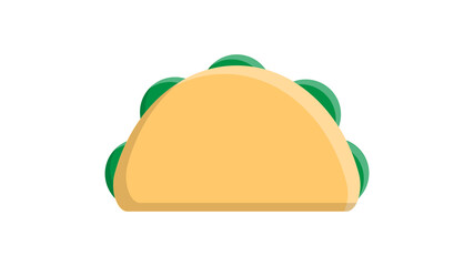 tacos on white background, vector illustration. traditional mexican cuisine. delicious appetizing lunch. hearty snack. vegetarian diet snack. soy filling with cheese and herbs