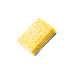 yellow washing sponge isolated on a white background. studio shot. cleaning and washing concept