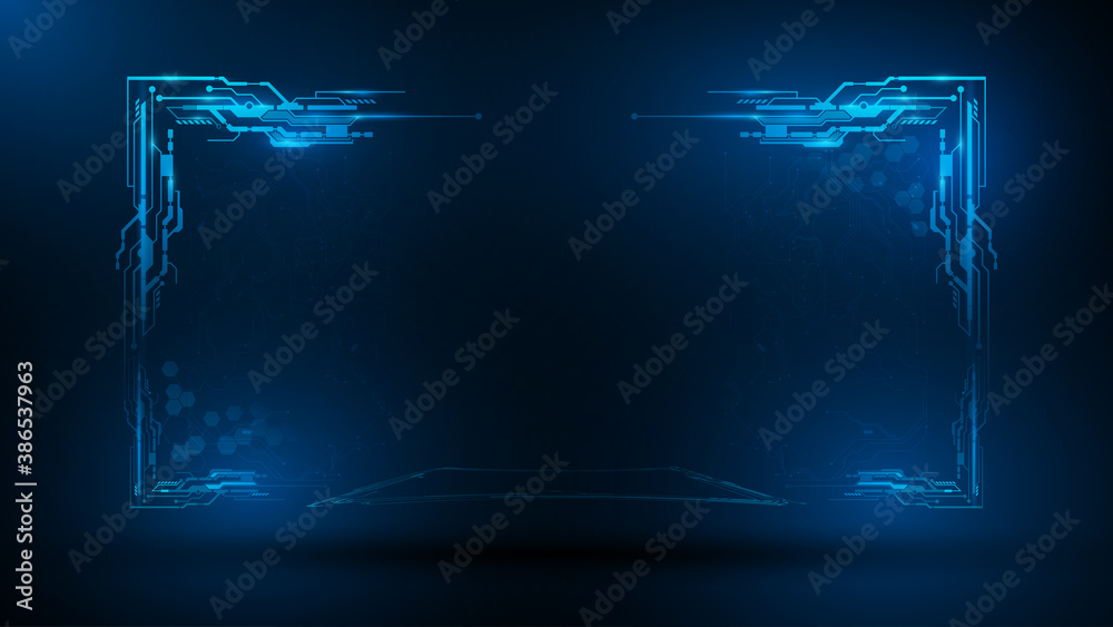 Poster abstract computing technology computer gaming frame template design background eps 10 vector