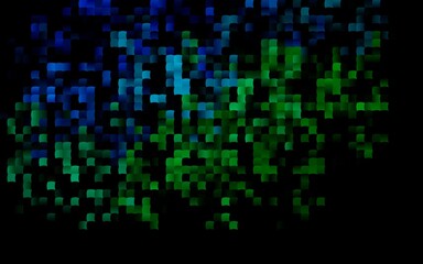 Dark Blue, Green vector backdrop with rectangles, squares.