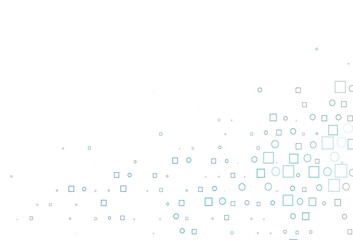 Light BLUE vector texture with disks, rectangles.