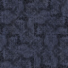 Seamless patterned denim jean for repeat print. High quality illustration. Grungy trendy street wear design. Real detailed denim texture with abstract texture overlay. Navy blue deep dark colors.