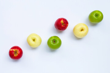 Fresh apples on white background.