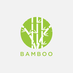 Bamboo vector icon logo design template