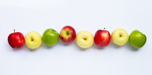 Fresh apples on white background.