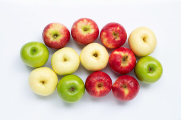 Fresh apples on white background.