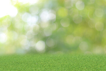 Natural green background It is a lawn with a blurred green background. Bokeh can be used as a background.