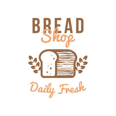 bread bakery logo, symbol, label, badge vector whit wheat ornament. Editable file. Flat color style