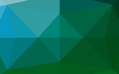 Dark Blue, Green vector low poly layout.