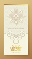 Luxury business card and vintage ornament logo vector template. Retro elegant flourishes ornamental frame design and pattern background.