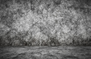 empty room, plaster wall, grey background