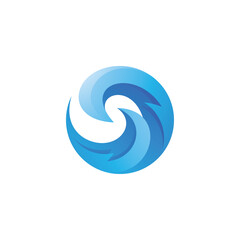 Fototapeta premium Abstract Wave Curl Swirl Logo Icon