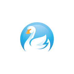 Goose Duck in Negative Space Logo Icon