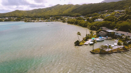 Obraz premium Aerial Kaneohe bay, Oahu, Hawaii