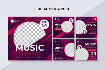 Music festival social media post template