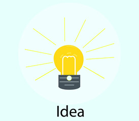 idea lights flat design animation 