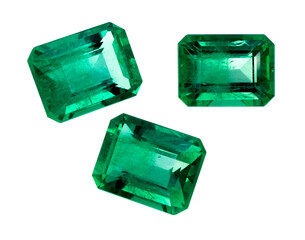 gemstone and Colombian emerald green crystals for jewelry 
