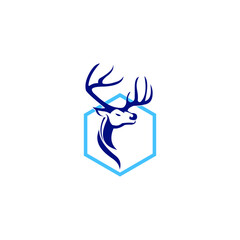 illustration logo deer icon templet