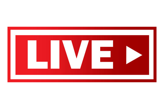 Vector live stream logo. Red Live button. Live broadcast sign. Online broadcasting symbol. Stock image. EPS 10.