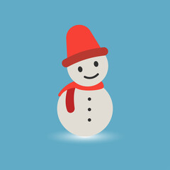 Snowman flat icon. winter symbol. Design template vector