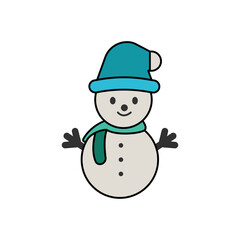 Snowman flat icon. winter symbol. Design template vector