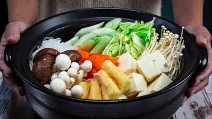 Japanese Nabe - Hot Pot with chicken balls