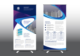 RollUp template vector illustration, Designed for style applied to the expo. Publicity banners, business model vertical.