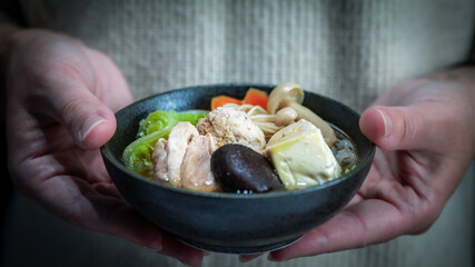 Japanese Nabe - Hot Pot with chicken balls