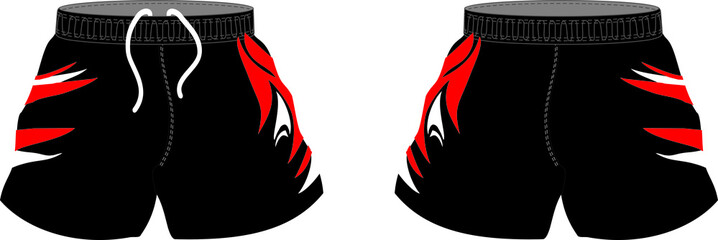 Custom Design Rugby Sublimated Shorts Mock ups illustrations template vectors 